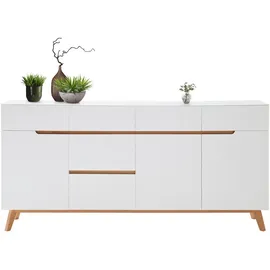 MCA Furniture MCA Sideboard Cervo Lack Weiß, Braun Weiß / Eiche