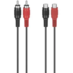 HAMA Audio-Verlängerungskabel, 2 Cinch-Stecker - 2 Cinch-Kupplungen, 5,0 m