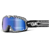 100% Barstow Death Spray Motorradbrille Schwarz/Weiß Blau Verspiegelt