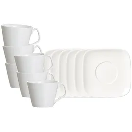 Ritzenhoff & Breker Kaffeetasse mit Untertasse 0,18 l Weiß 6 St.