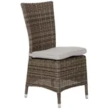 Gartenstuhl Ninja mit Kissen aus Kunst-Rattan, klassisch, natur-beige, Outdoor geeignet