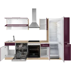 kochstation Küchenzeile KS-Eton 300 cm lila