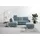 Home Affaire Ecksofa HOME AFFAIRE "Summer L-Form", blau (blau, grau), B:236cm H:91cm T:170cm, 100% Polyester, Sofas, Ecksofa, mit Ottomane, wahlweise mit Bettfunktion und Bettkasten, Cord-Bezug