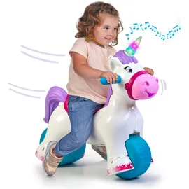 Feber Baby Einhorn Lauflernhilfe in Einhornform, 2-in-1 Lauflernhilfe und Wippe, mit Wieh- und Trompeten-Sound, entwickelt psychomotorische Fähigkeiten, Kinder ab 3 Jahren, berühmt (FED35000)