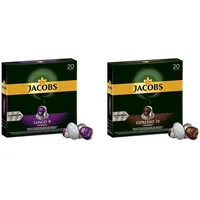 Jacobs Kaffeekapseln Lungo Intenso, Intensität 8 von 12, 10 x 20 Getränke & Kaffeekapseln Espresso Intenso, Intensität 10 von 12, 200 Nespresso®* kompatible Kapseln, 10 x 20 Getränke
