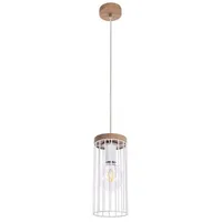 Spot-Light Spot Light Pendelleuchte Sarina ca. 15cm in Weiss/Eichenholz