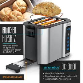 Arendo Toaster 2 Scheiben Silber