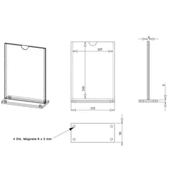 Tischaufsteller T-MAG A6 für DIN A6, Acrylglas