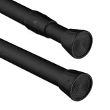 Relaxdays Teleskopstange, Edelstahl, Schwarz