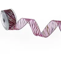 Deko AS GmbH Weihnachtsband mit Wellenmuster - Bordeaux - 40mm - 10m - 90153 38 (1,66€/m)