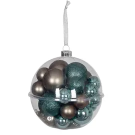 Buri Weihnachtskugeln Kunststoff türkis braun 4-6cm 30 Stück Christmas Decorations weihnachtsdeko innen außergewöhnliche Weihnachtsdeko baumkugeln Weihnachten baumschmuck Weihnachten christbaumkugeln grün