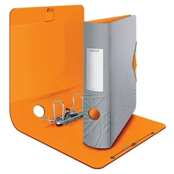 Leitz Qualitäts-Ordner Aktenordner Urban Chic 82 mm, breit Grau/Orange