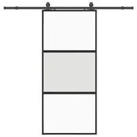 vidaXL Schiebetür mit Beschlag links 90 x 205 cm schwarz