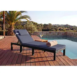 MCW MCW-A51 Premium Sonnenliege 198 x 60 x 71 cm anthrazit/grau inkl. Kissen