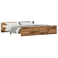 VidaXL Bettgestell Altholz 200x200 cm Holzwerkstoff