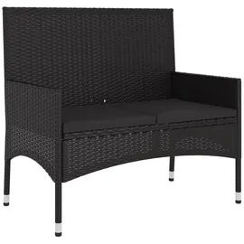 furnicato Gartenbank 2-Sitzer mit Kissen 1 x 1 x 2 cm Schwarz