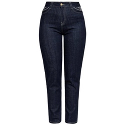 QueenKerosin Slim-fit-Jeans mit floraler Stickerei im Western-Style blau 27