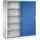 C+P Stahlschrank Metall 160,0 x 60,0 x 195,0 cm grau/blau 4 Fachböden abschließbar