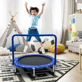 Costway Mini Trampolin 92 cm blau/schwarz