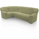 Sofaskins super elastischer ecksofa überzug, waschbar, hochwertig, atmungsaktiv, bequem und langlebig, Sofa überzug, Einfach anzubringen, Maße (340-540 cm), Farbe Pistazie