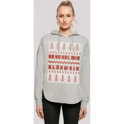 Kapuzenpullover F4NT4STIC "Ho Ho Hol mir Glühwein Weihnachten", Damen, Gr. S, grau, Obermaterial: 100% Baumwolle, casual, oversize, Langarm, Pullover, Print