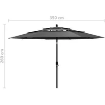vidaXL Sonnenschirm 350 cm Anthrazit