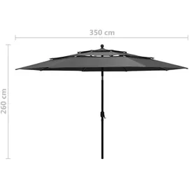 vidaXL Sonnenschirm 350 cm Anthrazit