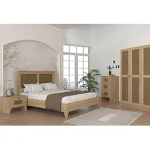 JV Möbel Schlafzimmer-Set 140 x 200 cm Braun