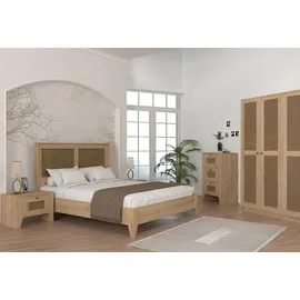 JV Möbel Schlafzimmer-Set 140 x 200 cm Braun