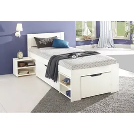 otto home Massivholzbett HANNES 96 x 200 cm Kiefer massiv weiß