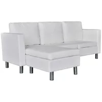 vidaXL Modulsofa 3-Sitzer Kunstleder Weiß