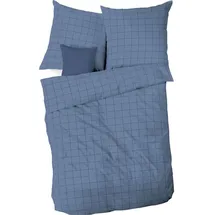 KAEPPEL Grid Kariert Blau 155 x 220 cm + 80 x 80 cm