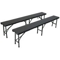 chefgastro Bierbank 180 x 43 x 43 cm Schwarz
