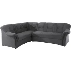 DOMO collection Ecksofa DOMO COLLECTION "SARAFINA 240x190 cm, auch mit Federkern für mehr Sitzkomfort", grau, B:240cm H:83cm T:190cm, Microfaser PRIMABELLE (100% Polyester) / Struktur (90% Polyester; 10% Polyacryl);Luxus-Microfaser (92% Polyester, 8% Nylon);Microfaser