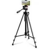 Hama Dreibeinstativ Star 153 3D f ̧r Kamera und Smartphone, mit 3D-Neiger (00004667)