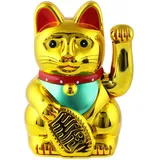 Freak Scene Glückskatze - Maneki-Neko - Winkekatze - 13 cm - Gold