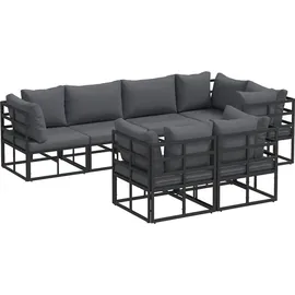 vidaXL Garten-Lounge-Set 7-tlg. schwarz
