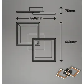 Briloner LED Deckenleuchte Frames 44 cm schwarz drehbar