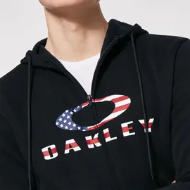 OAKLEY Bark 2.0 Reißverschlusspullover Herren Schwarz/Amerikanische Flagge L