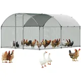 Vevor Hühnerstall, 3x4x2 m, begehbarer Hühnerauslauf mit Abdeckung, Hühnerhaus mit Doppeldach & Sicherheitsschloss, Enten- & Kaninchenkäfig, Geflügelgehege für Hinterhof, Bauernhof, Hof