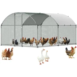 Vevor Hühnerstall, 3x4x2 m, begehbarer Hühnerauslauf mit Abdeckung, Hühnerhaus mit Doppeldach & Sicherheitsschloss, Enten- & Kaninchenkäfig, Geflügelgehege für Hinterhof, Bauernhof, Hof