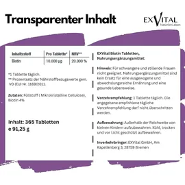 Exvital Biotin Tabletten 365 St.