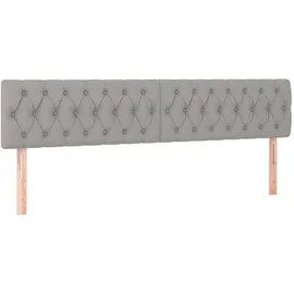 vidaXL Boxspringbett mit Matratze & LED Hellgrau 180x200 cm Stoff
