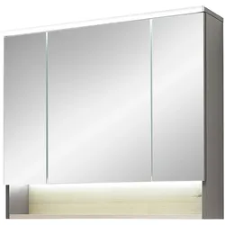 Spiegelschrank SAPHIR "Quickset 394", grau (quarzgrau matt touch), B:80cm H:71,6cm T:21,4cm, Spanplatte, Schränke