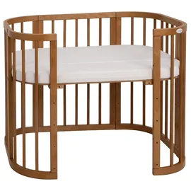 Waldin Babybett 5in1, Beistellbett aus Holz, Matratze, Belüftet