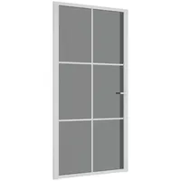 vidaXL Innentür 102,5x201,5 cm Weiß ESG-Glas und Aluminium