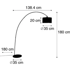 QAZQA Vinossa 1-flg. E27 Schwarz