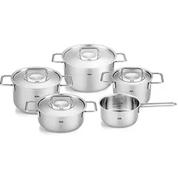 Topf-Set FISSLER "Fissler Pure Collection", silber (silberfarben), Töpfe, Made in Germany