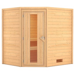 Karibu Woodfeeling Sauna Mia - 38 mm -ohne Dachkranz- Energiesparende Saunatür