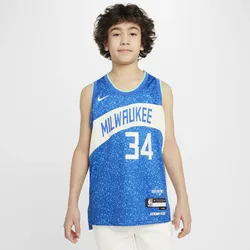 Giannis Antetokounmpo Milwaukee Bucks 2023/24 City Edition Nike Dri-FIT NBA Swingman-Trikot (ältere Kinder) - Blau, XL